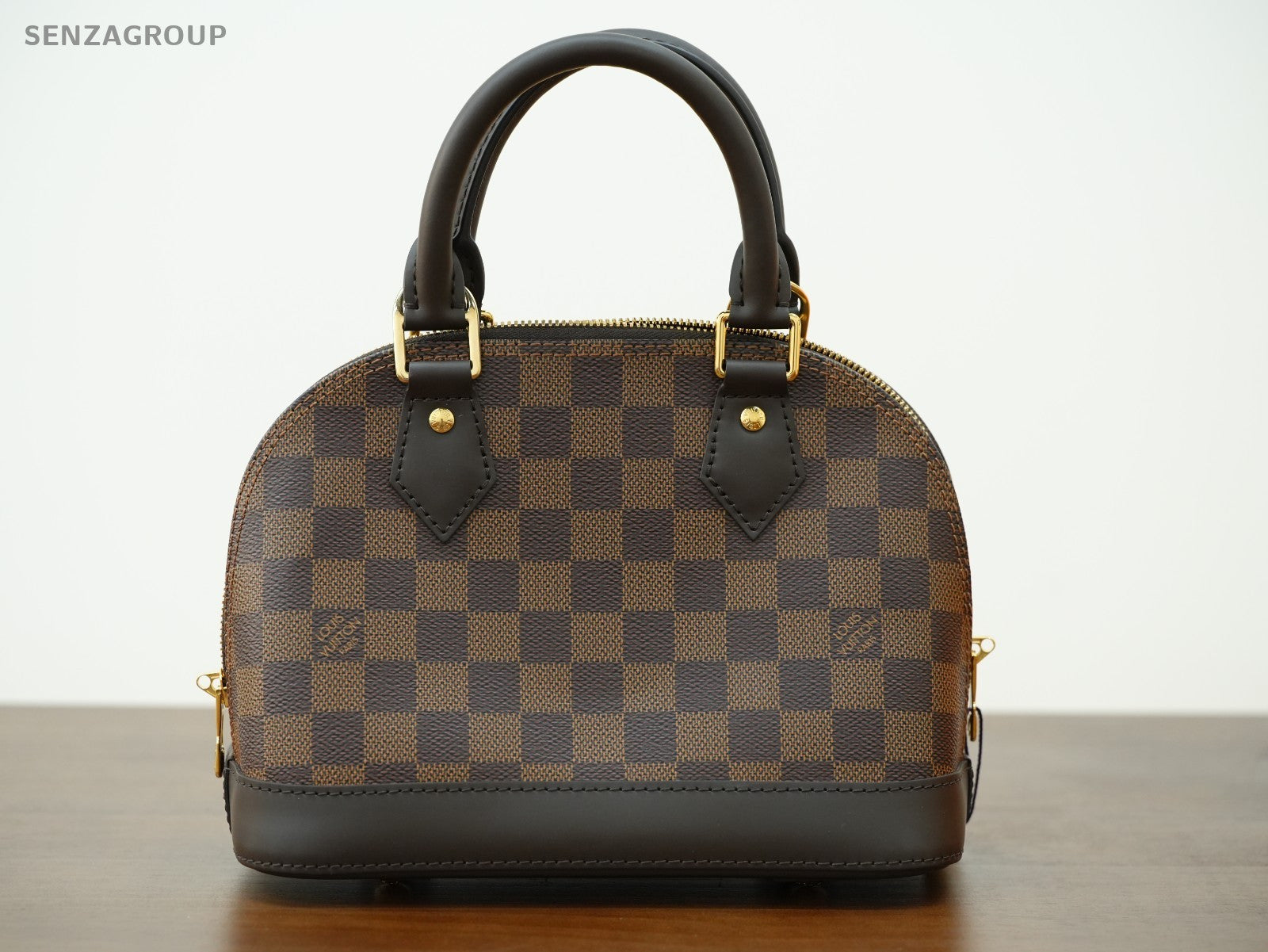 Louis Vuitton Alma BB Damier Ebene Top Handle 2way Shoulder Handbag Classic