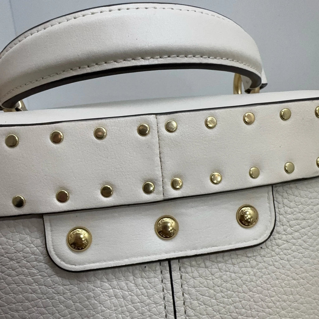 Coach Georgie 20 White Rivet Leather Box Handbag Shoulder Crossbody Women