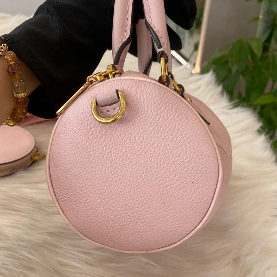 Louis Vuitton Papillon Monogram Leather Handbag Shoulder Bag Pink Gold Excellent