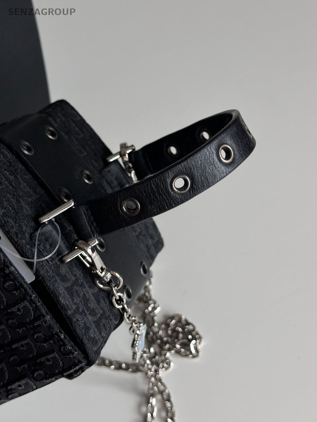 Christian Dior Punk Top Handle box Monogram Chain Shoulder Handbag Canvas