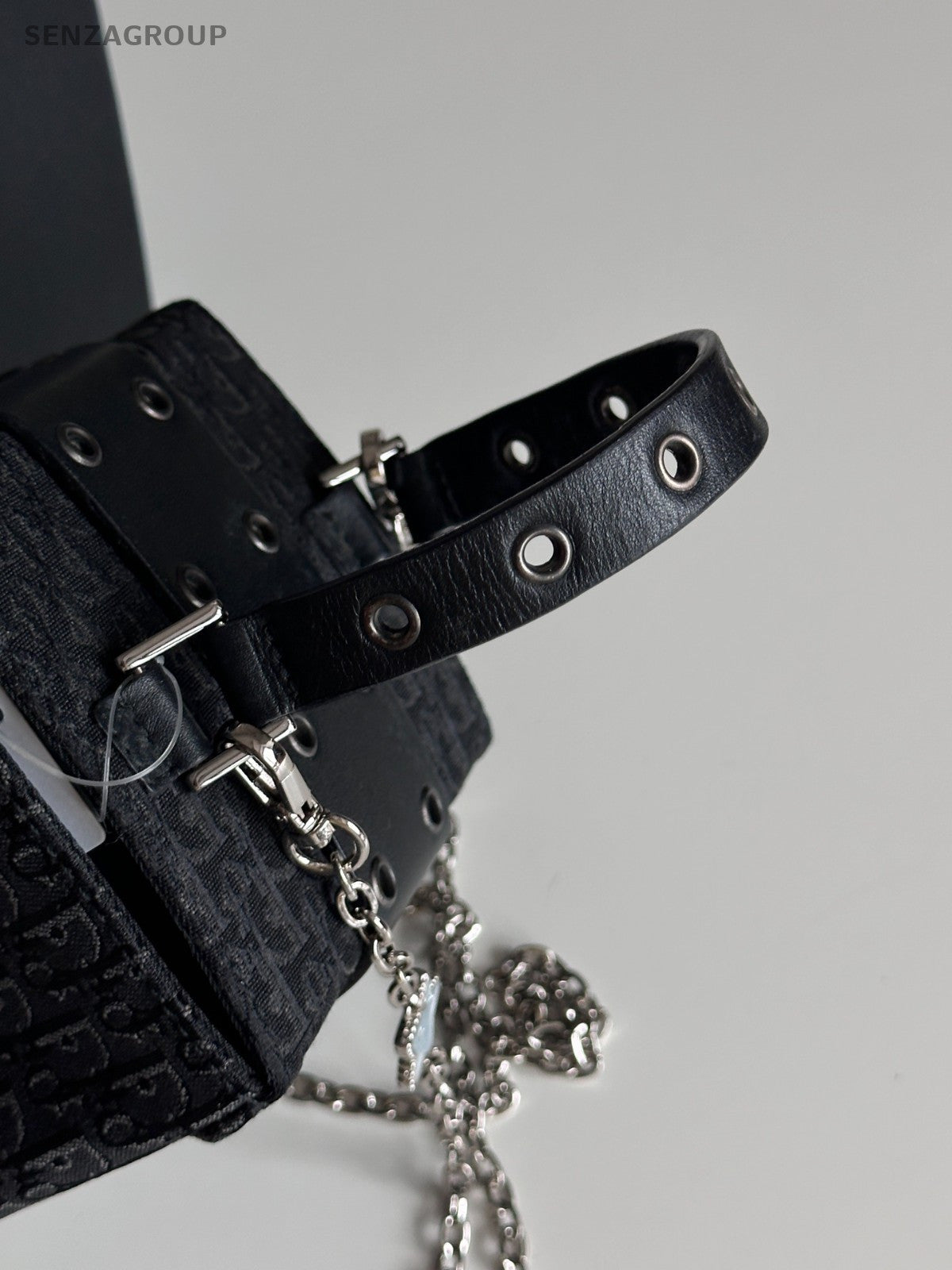 Christian Dior Punk Top Handle box Monogram Chain Shoulder Handbag Canvas