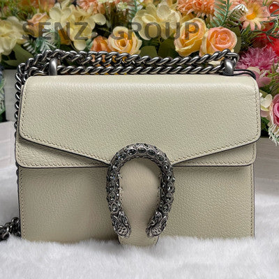 Gucci Dionysus Small White Bag Silver Chain Crossbody Classic Women