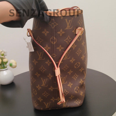 Louis Vuitton Monogram Neverfull MM Tote Bag Brown Classic Women