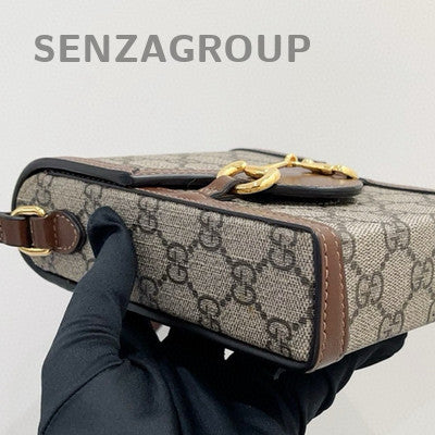 Gucci 1955 Brown GG Supreme Shoulder Bag Classic Women's Gold Hardware