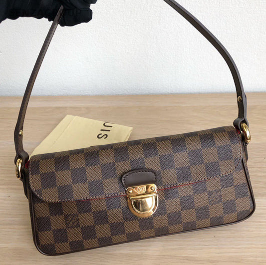 Louis Vuitton Brown Damier Ebene 2Way Handbag Shoulder Bag Women Classic Vintage