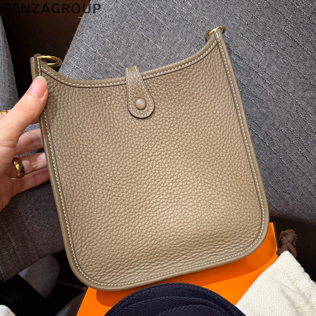 Hermès Evelyne Mini Bag Grey Gold Shoulder Crossbody Women's Fashion