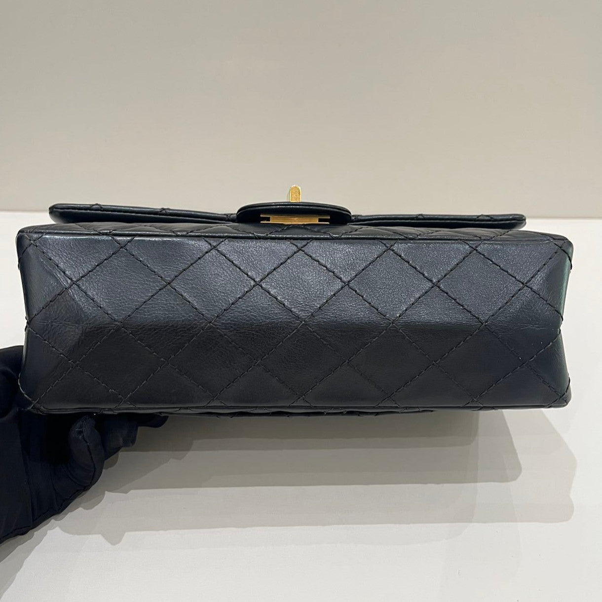 Chanel Black Gold Small Chain Shoulder Bag Quilted Classic Women
