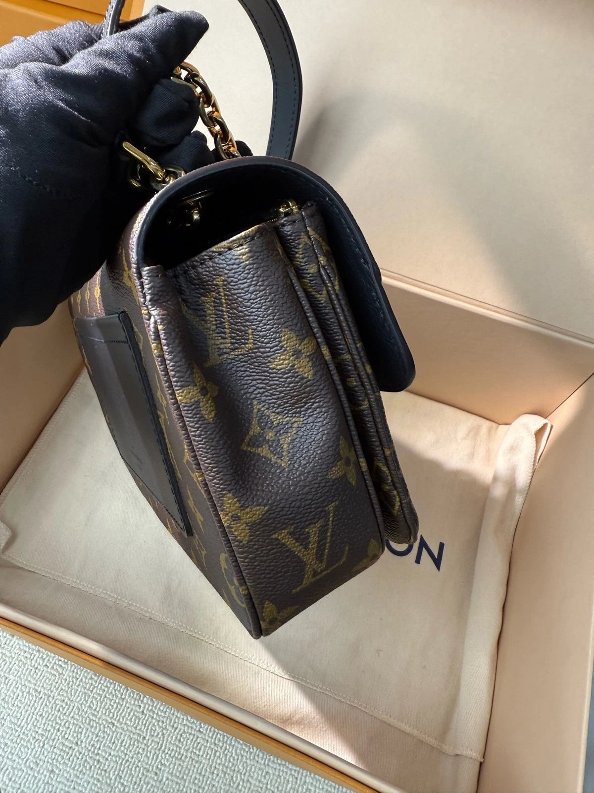 Louis Vuitton Black Leather Marceau Crossbody Bag For Women