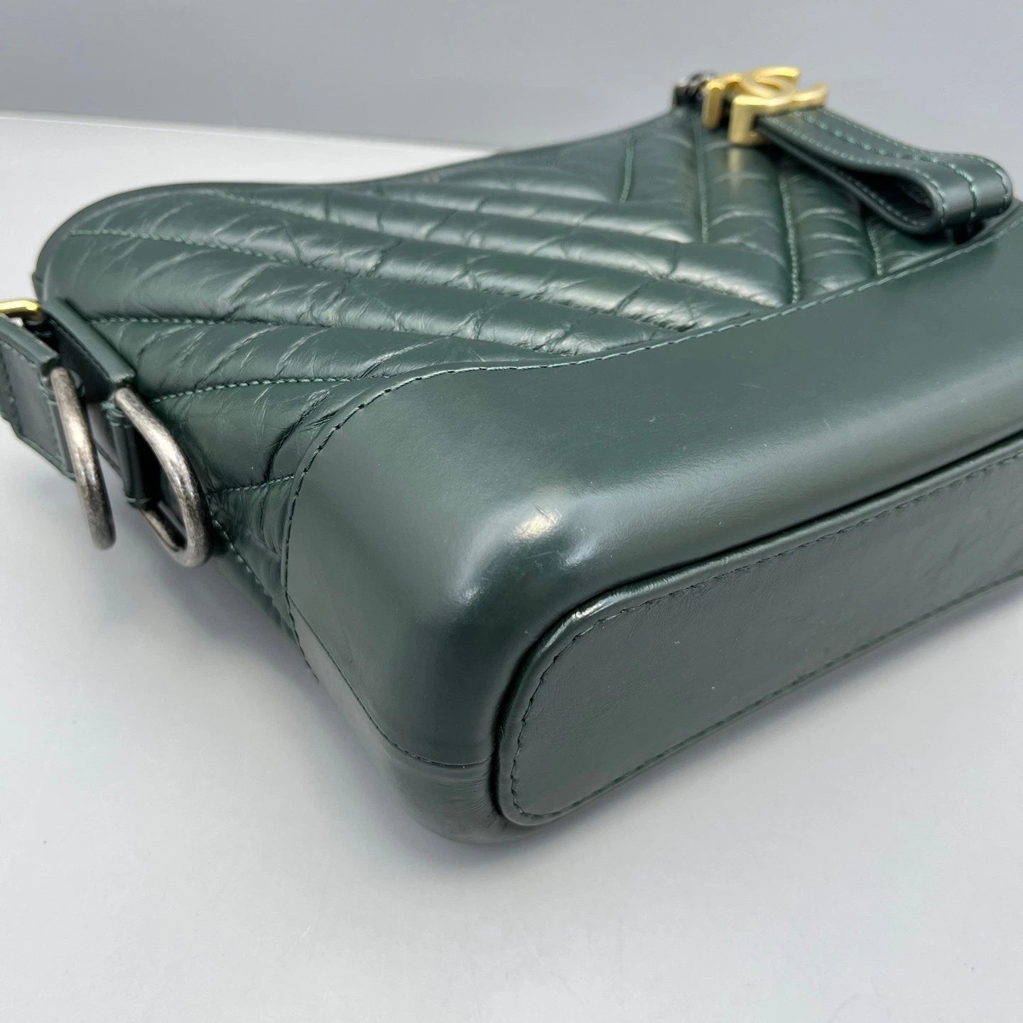 CHANEL Green Calfskin Small Crossbody Bag For Women