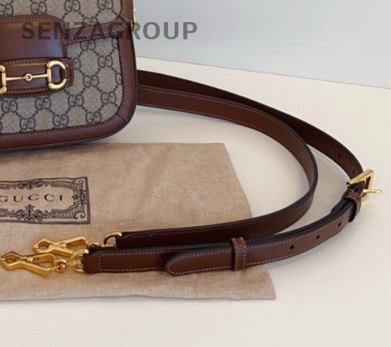 Gucci Horsebit 1955 Mini Shoulder Bag Crossbody Brown Gold Used Women Classic