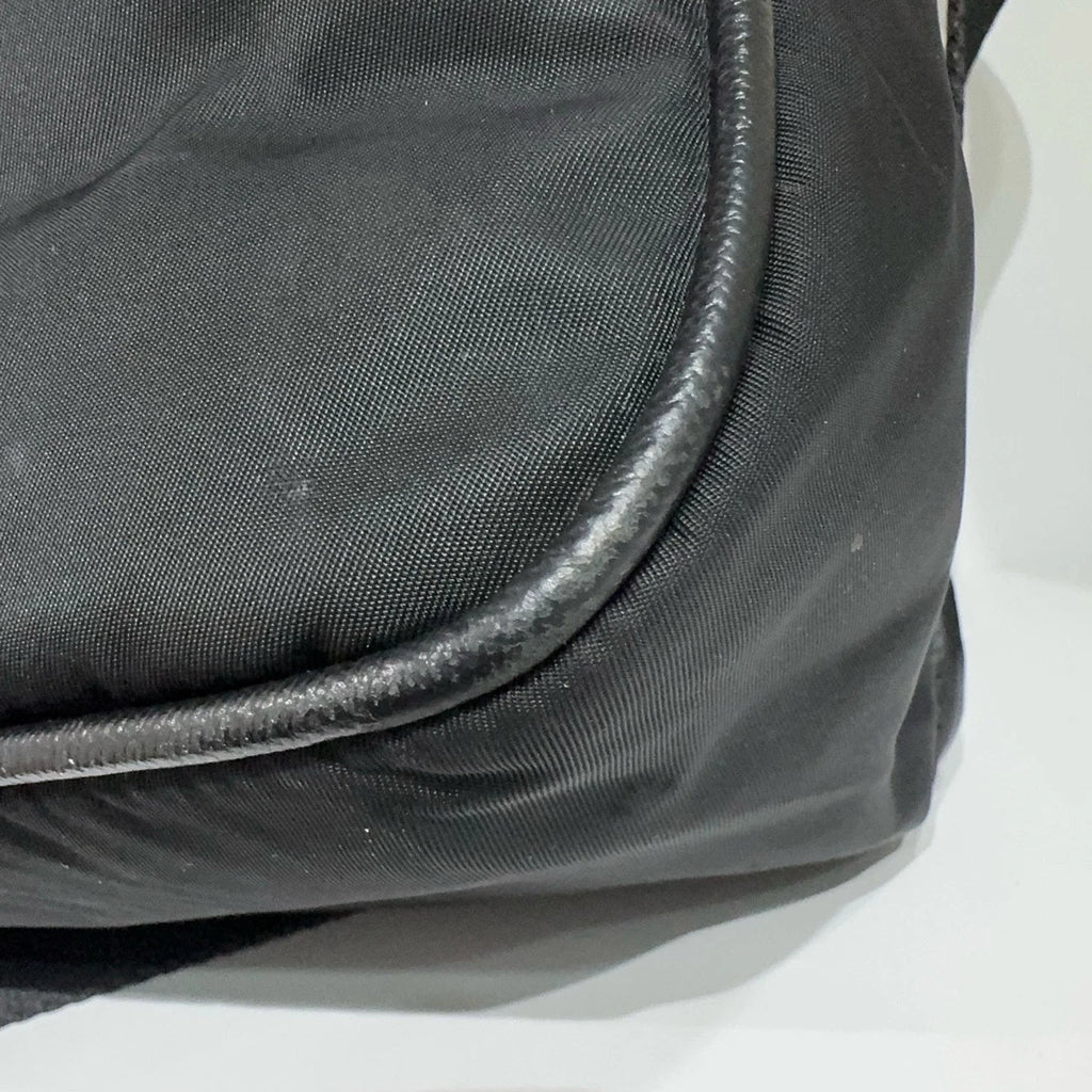 PRADA Letter Logo Nylon Shoulder Crossbody Bag For Women Black