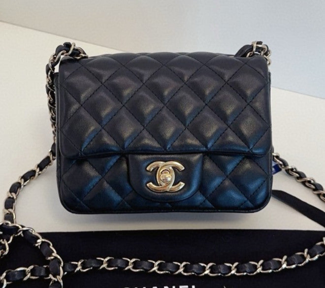 Chanel Classic Flap Chain Diamond Black Gold Shoulder Crossbody Women Fashion