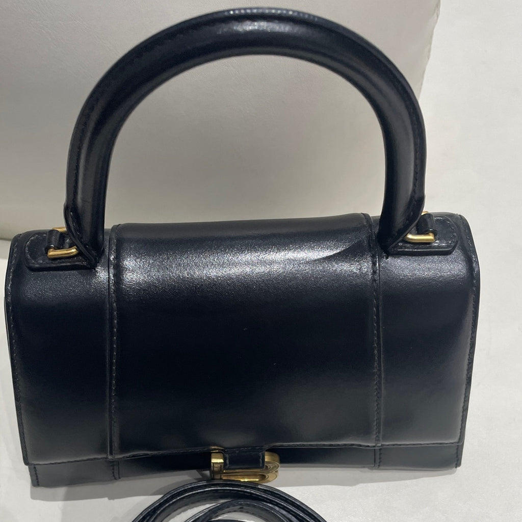 Balenciaga Small 2Way Handbag Crossbody Black Gold Classic Fashion Women