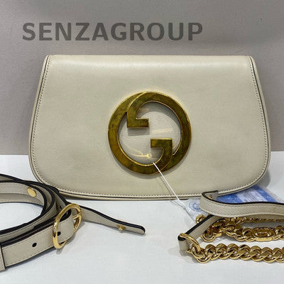 Gucci Blondie GG White Gold Chain Shoulder Crossbody Bag Women's Fashion