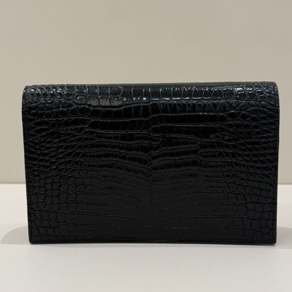 Saint Laurent YSL Kate WOC Black Gold Chain Crossbody Bag Classic Women