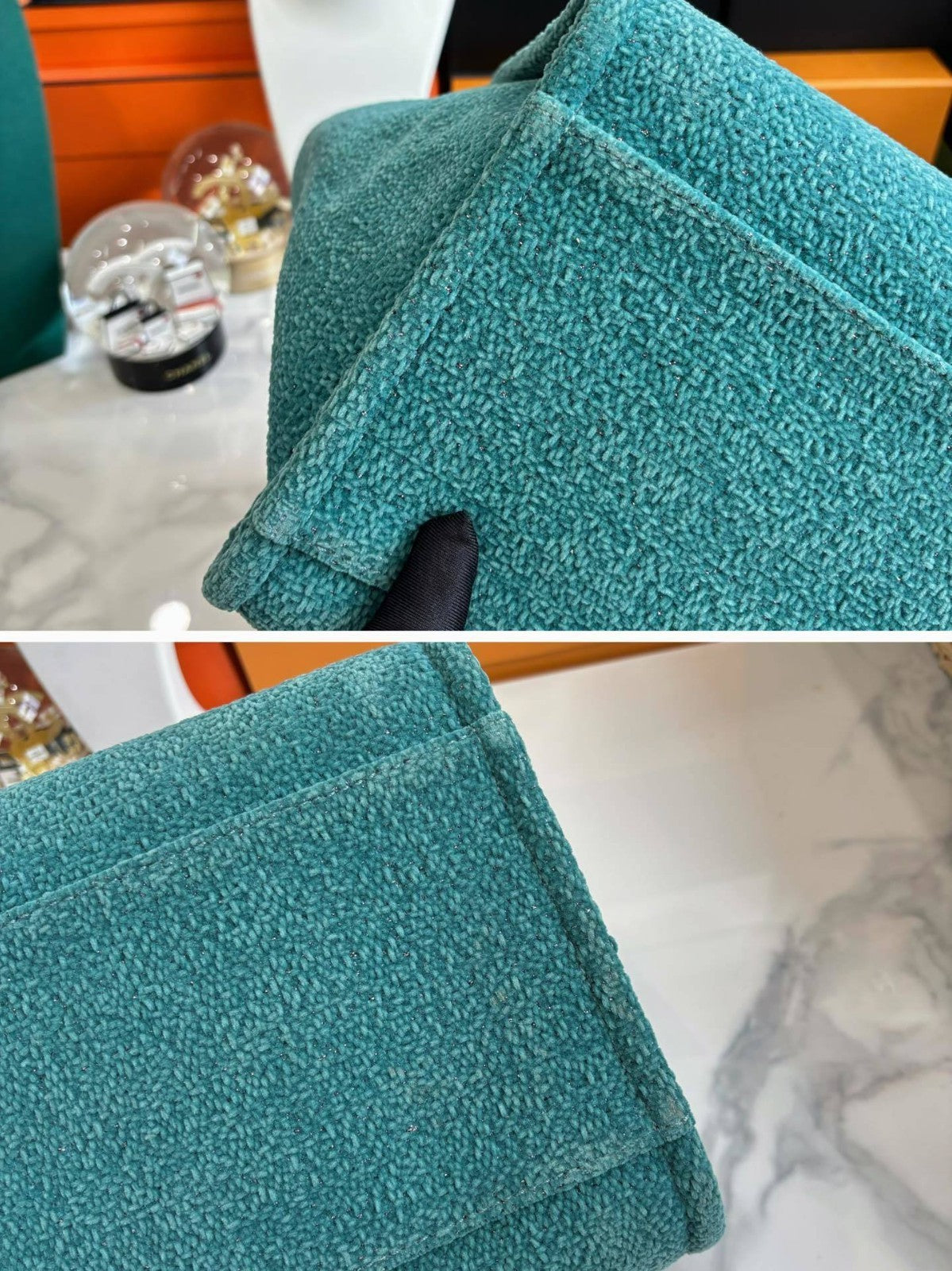 Chanel Beach Tote Top Handle Shoulder Bag Green Women Classic