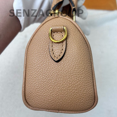 Louis Vuitton Speedy Nano Monogram Orange Gold Clasp Handbag Women