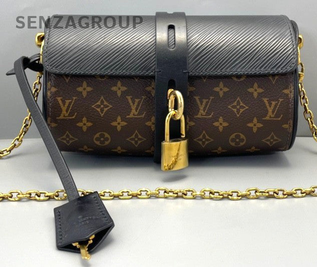Louis Vuitton Monorgram Lock Chain Strap Shoulder bag Brown Black