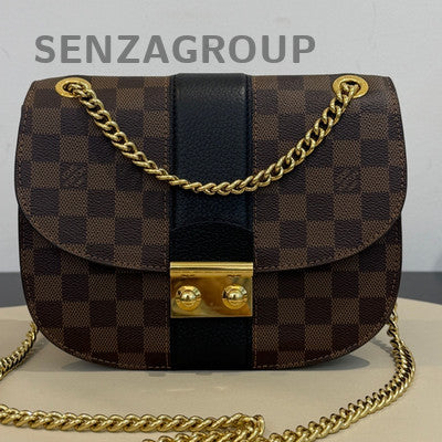 Louis Vuitton Wight Saddle Bag Brown Damier Chain Crossbody Shoulder Bag