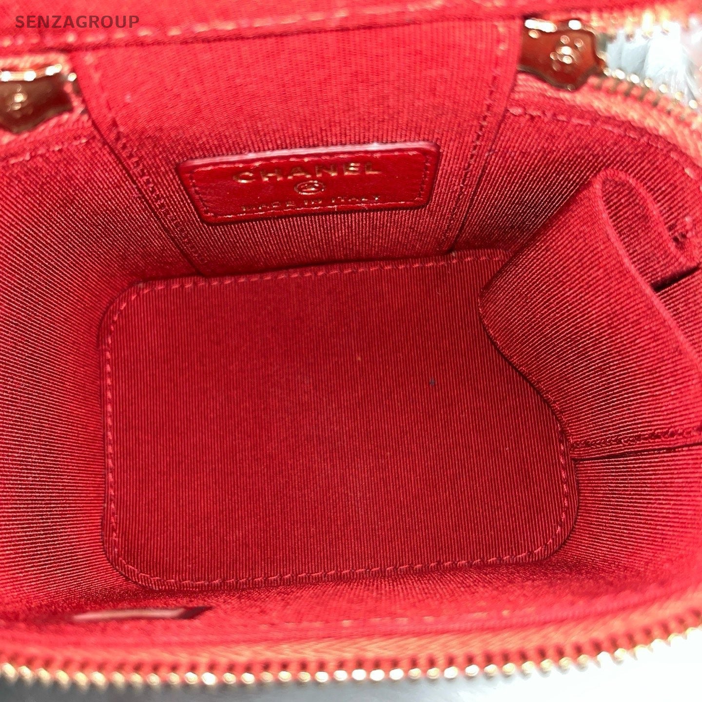 Chanel Lambskin Chain Shoulder Bag Crossbody Red Gold Used Women Classic