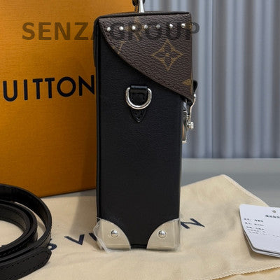 Louis Vuitton Monogram Camera Box Chain Crossbody Bag Black Classic Women