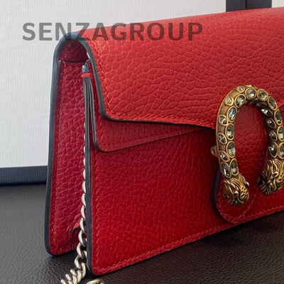 Gucci Dionysus Mini Bag Red Silver Chain Crossbody Women's Classic