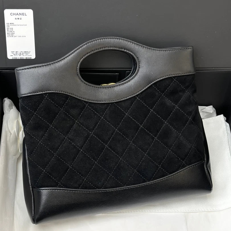 Chanel 31Bag PM Chain Top Handle Shoulder Crossbody Bag Black Women S