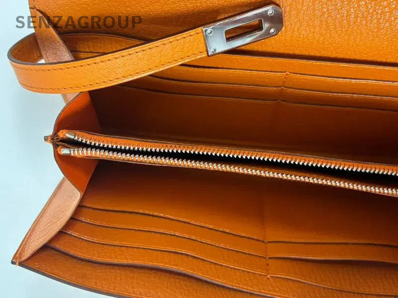 SJ0001 Hermes leather wallet Hermès Kelly Chevre