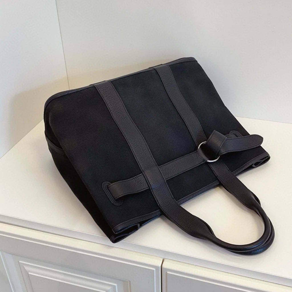 Hermes Petite Ceinture Garden Party36 Black Silver Top Handle Bag Women Classic