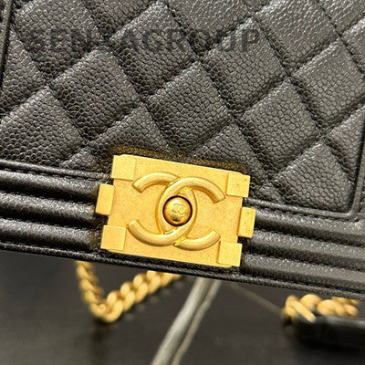Chanel Le Boy Mini Black Gold Chain Shoulder Crossbody Bag Classic