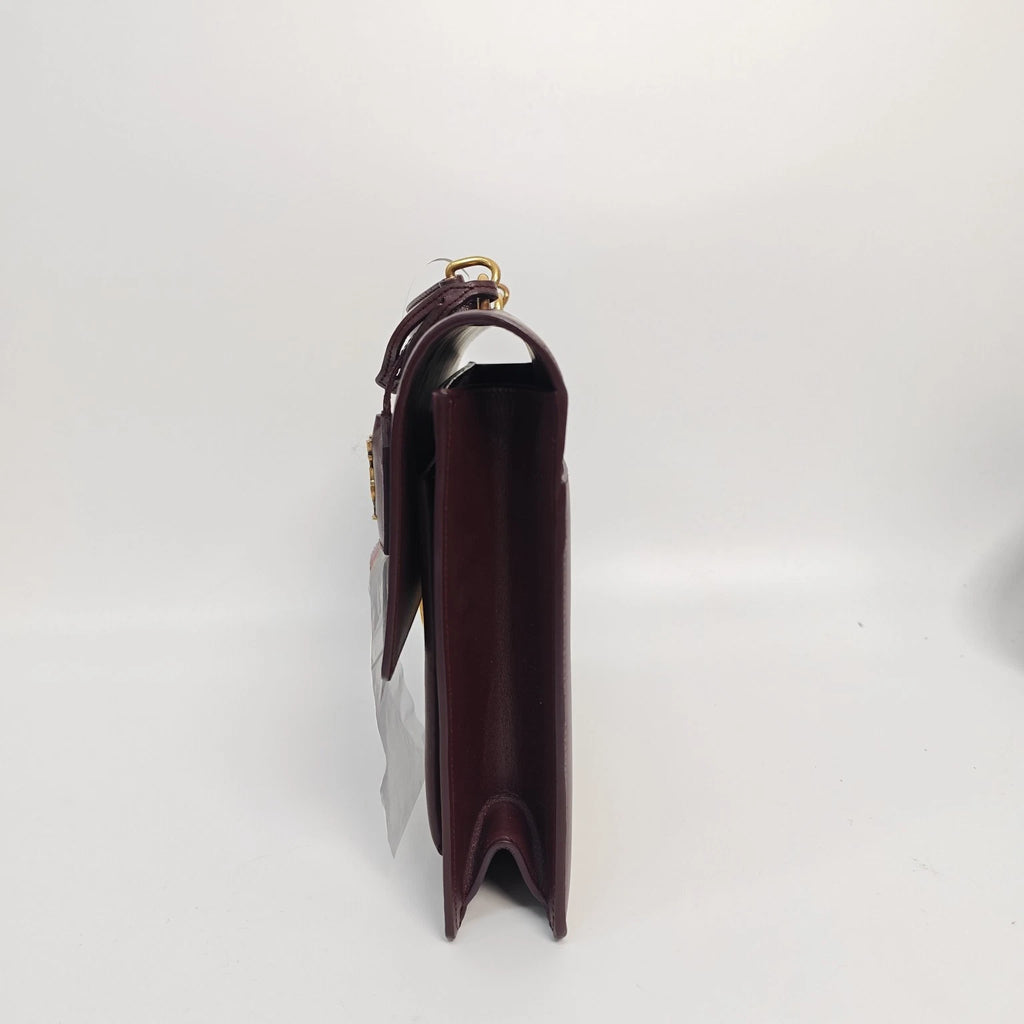 Saint Laurent Leather Burgundy Large College Shoulder Bag For Women