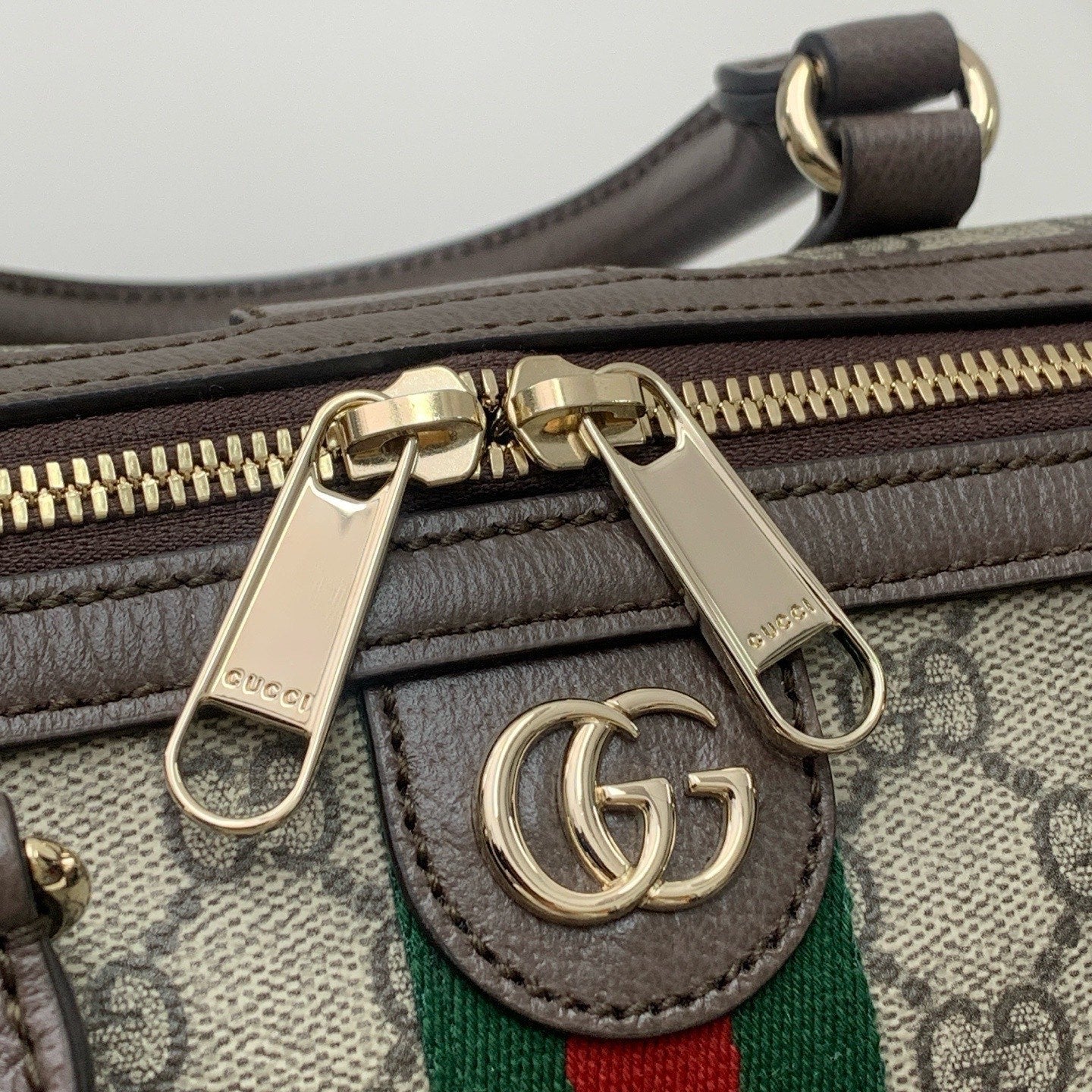 Gucci Boston Ophidia Top Handle Crossbody Brown Gold Used Women Classic