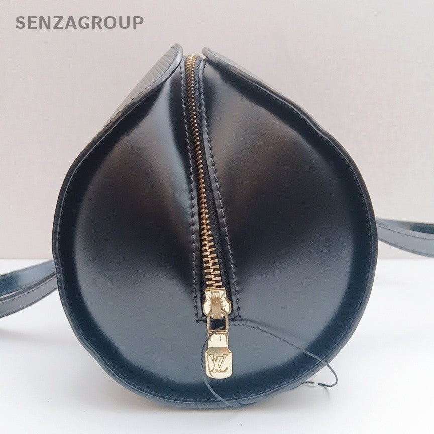 Louis Vuitton Papillon Epi Handbag Shoulder Bag Black Silver Unisex Adults