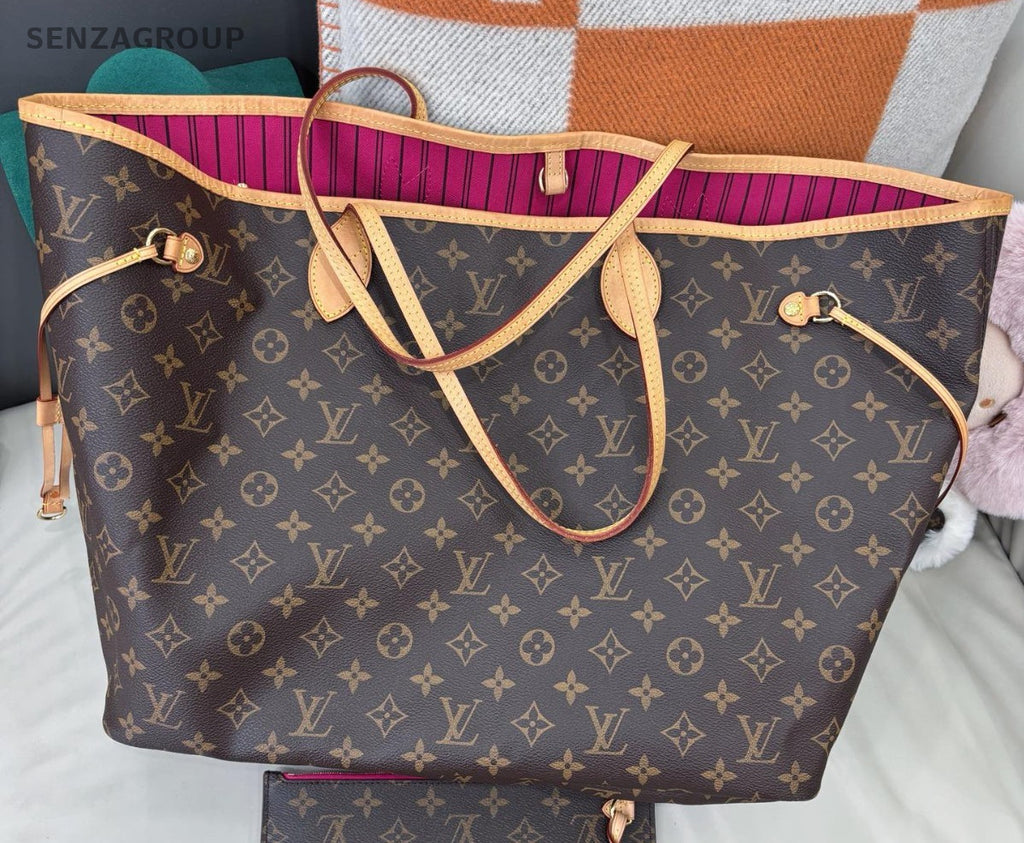 Louis Vuitton Neverfull GM Monogram Shoulder Bag Brown Gold Women Classic