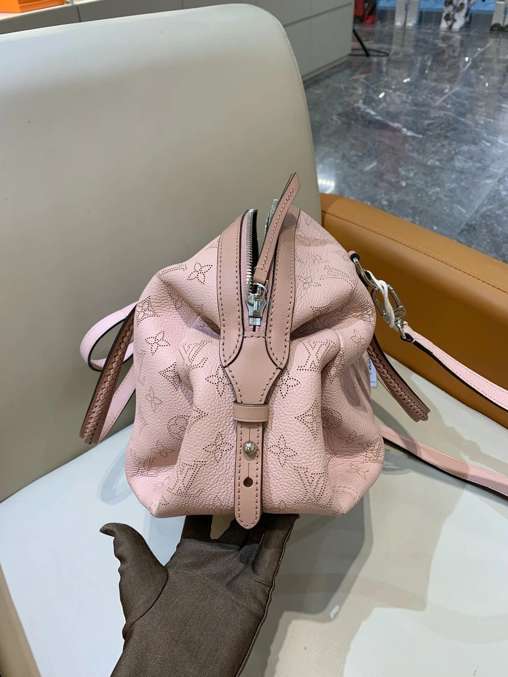 Louis Vuitton Pink Mahina Handbag Crossbody Bag For Women