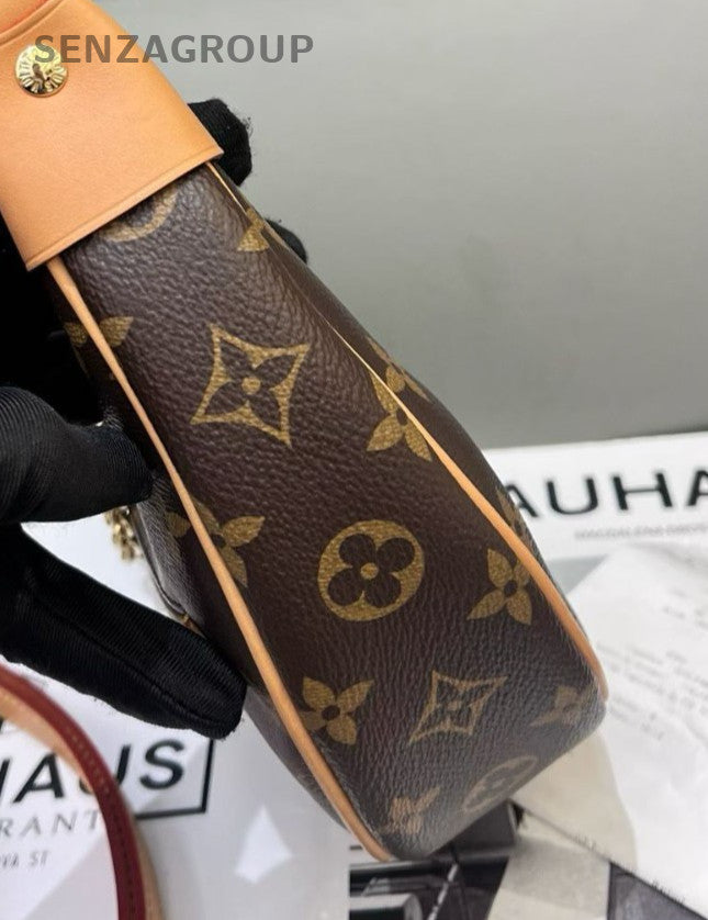 Louis Vuitton Monogram Loop Hobo Shoulder Bag Brown Gold Used Women Classic