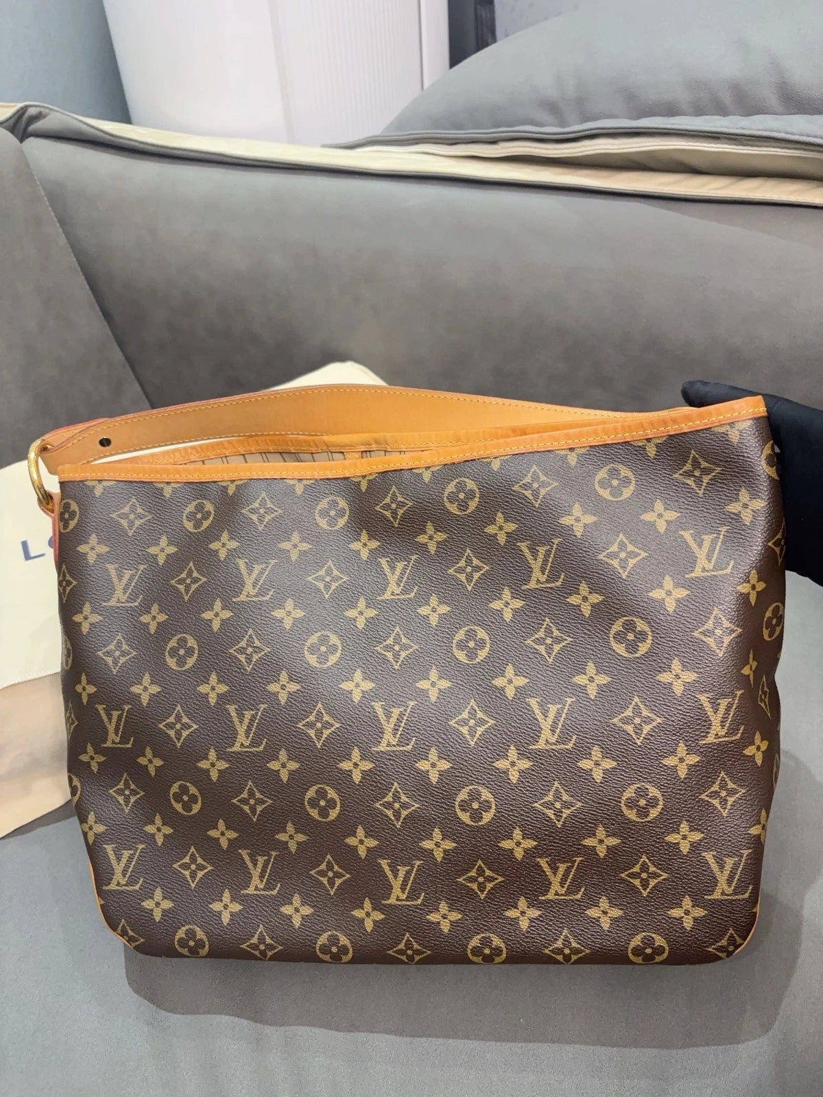 Aunthentic Louis Vuitton Delightful PM Monogram Top Handle Crossbody Brown
