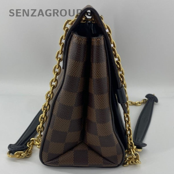 Louis Vuitton Vavin MM Chain Shoulder Bag Brown Black Gold Women Classic