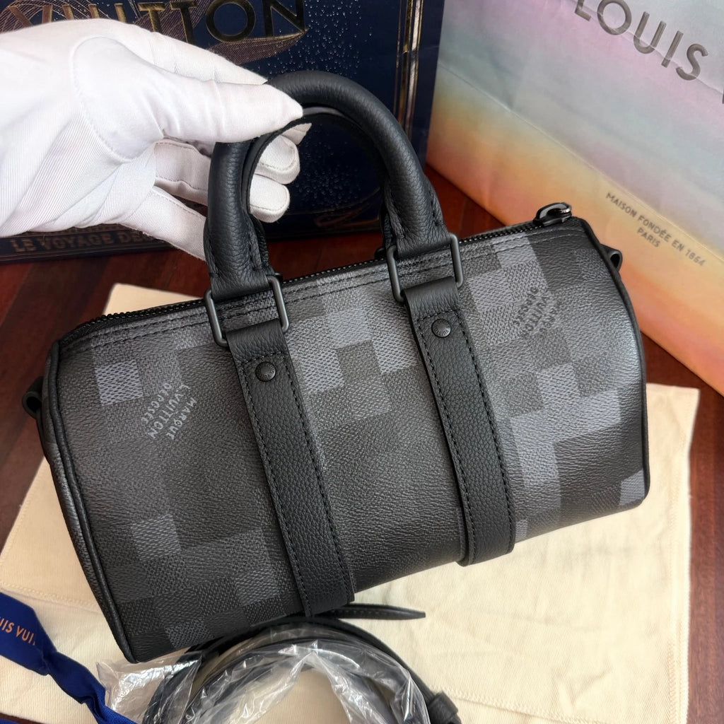 Louis Vuitton Keepall25 Top Handle Crossbody Black Unisex Adults Classic