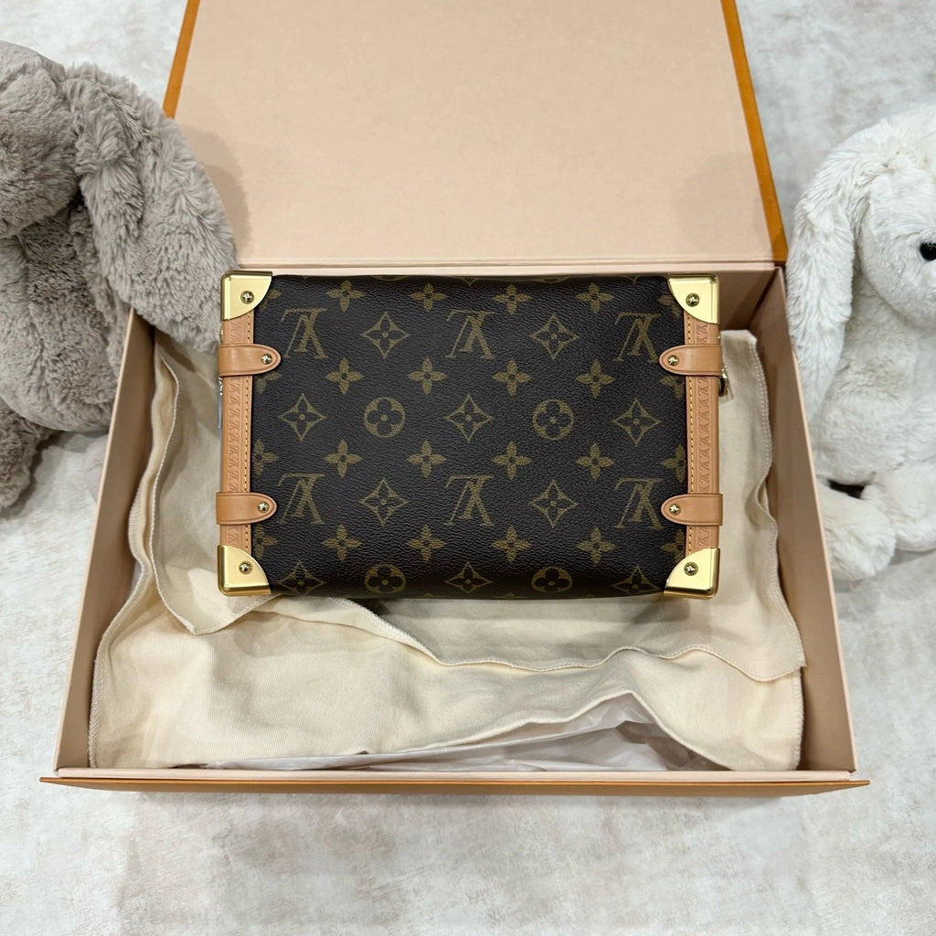 Louis Vuitton Calfskin Side Trunk MM Shoulder Bag For Women