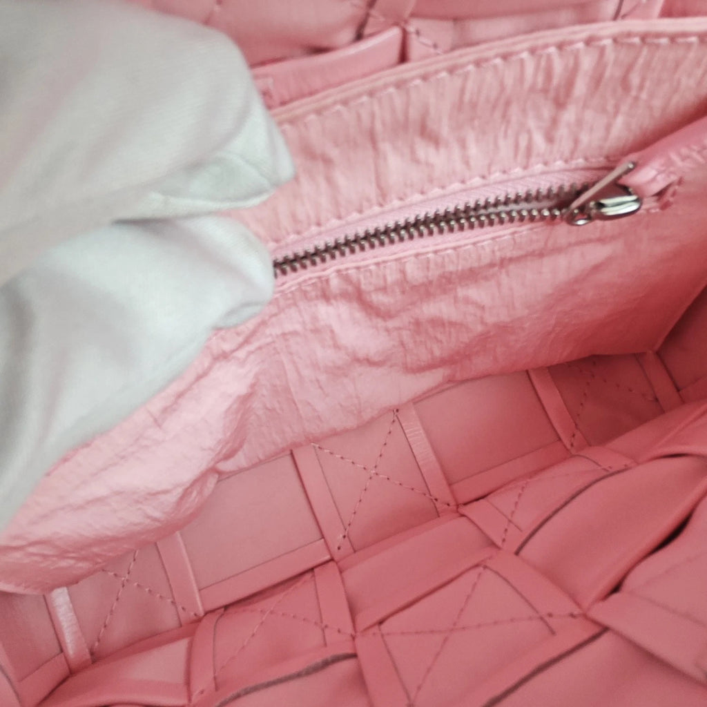 Bottega Veneta Pink Woven Leather Shoulder Crossbody Bag For Women