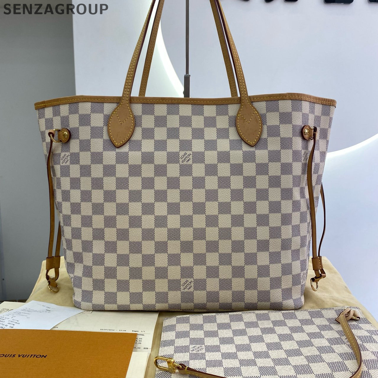 Louis Vuitton Damier Ebene Neverfull MM Tote Shoulder Bag for Women