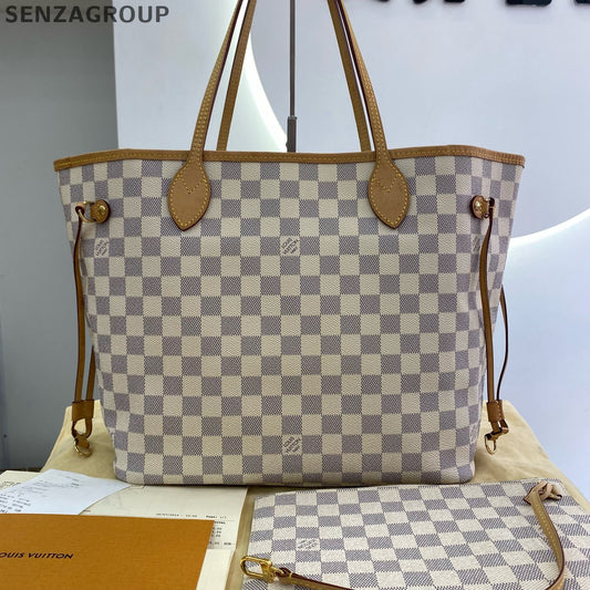 Louis Vuitton Damier Ebene Neverfull MM Tote Shoulder Bag for Women