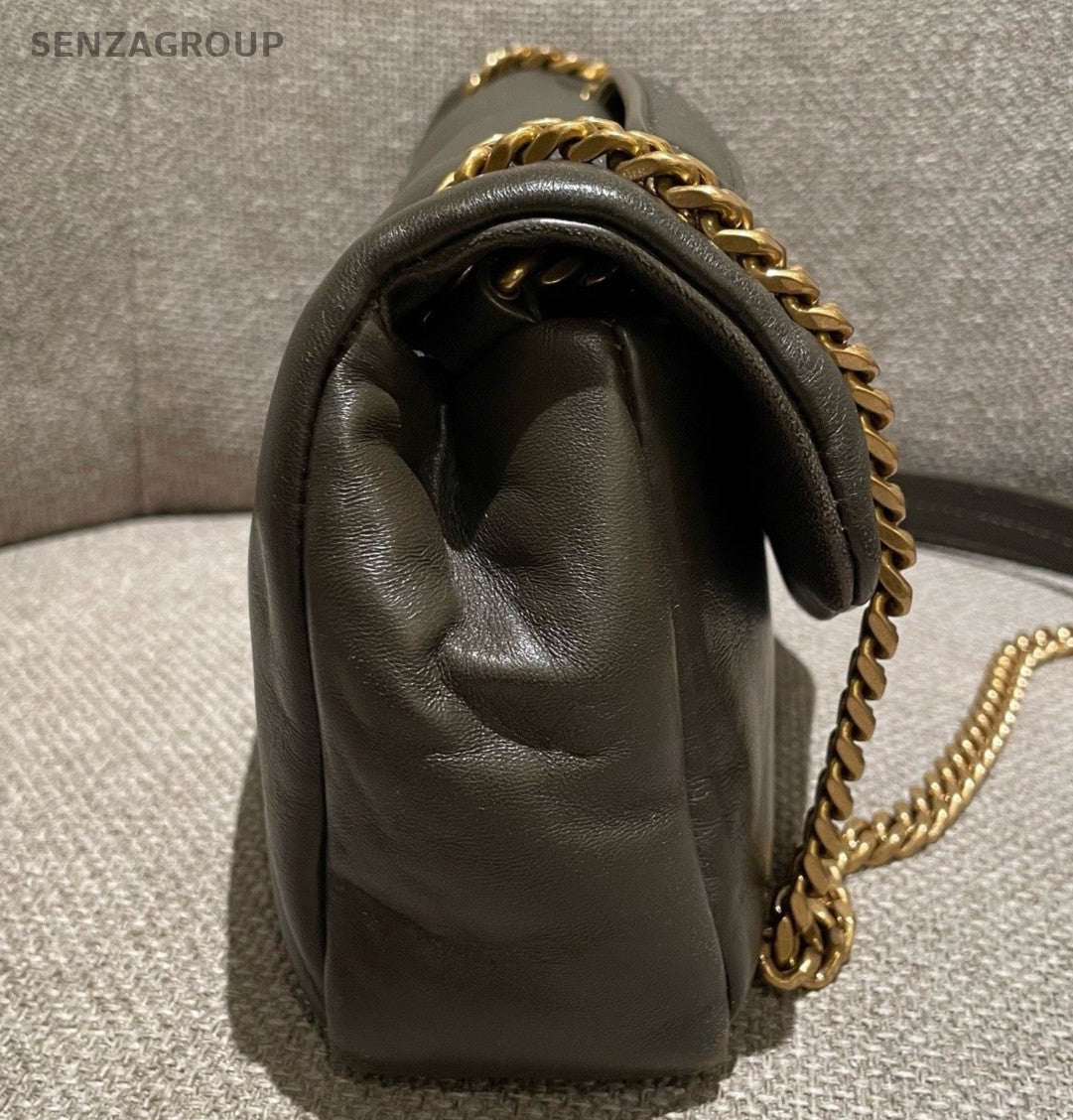 Saint Laurent Calypso Chain Shoulder Bag Crossbody Green Gold Used Women Classic