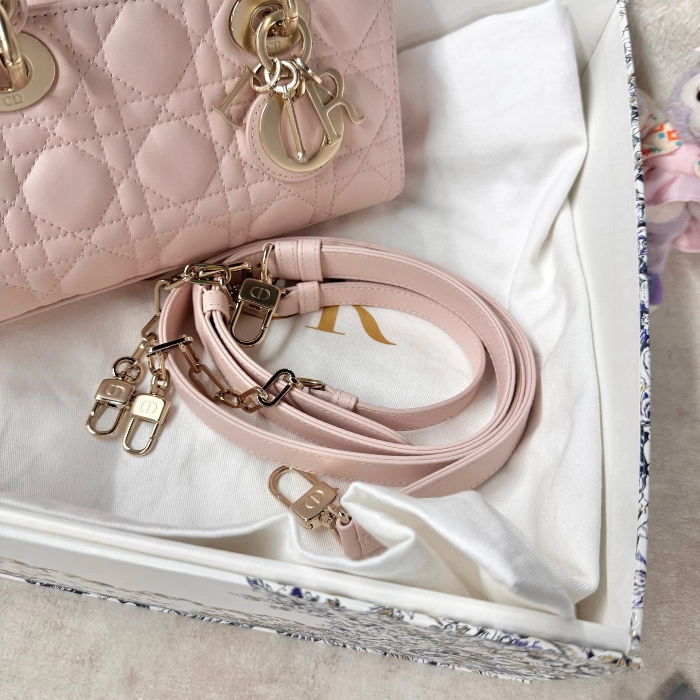 New Dior Horizontal Small D-Joy Sakura Pink Shoulder Bag For Women