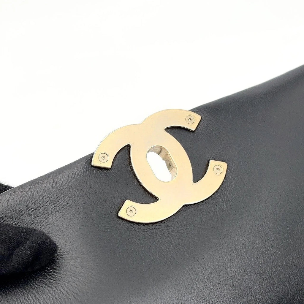 New CHANEL 19 Lamskin Black Gold Medium Shoulder Bag For Women