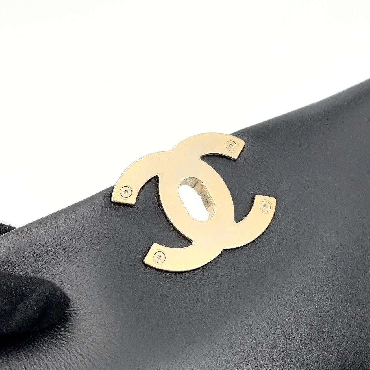 New CHANEL 19 Lamskin Black Gold Medium Shoulder Bag For Women