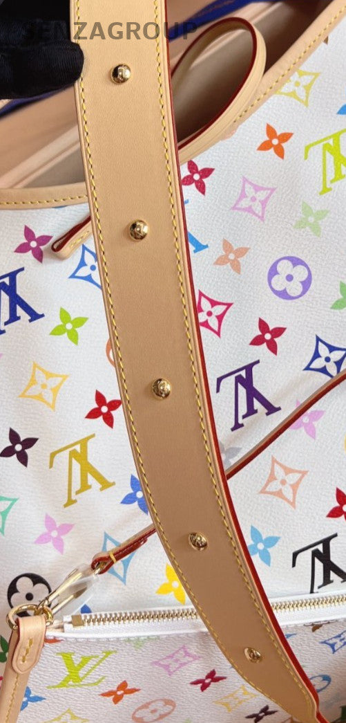 Louis Vuitton X Takashi Murakami Carryall PM Shoulder Bag White Used Women