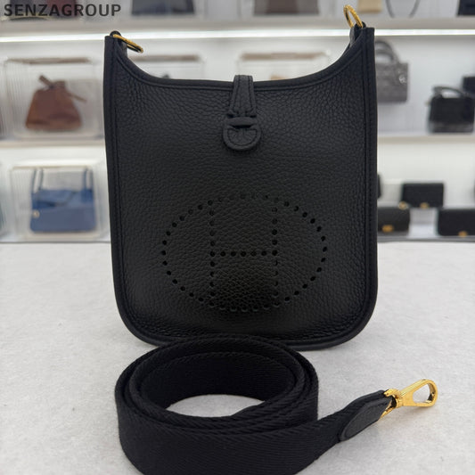 Hermès Evelyne 16 Mini Black Gold Shoulder Crossbody Bag Classic Women