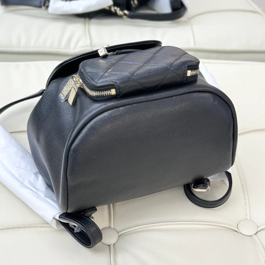 Chanel Affinity PM Calfskin Backpack Black Gold Hardware Women Classic S